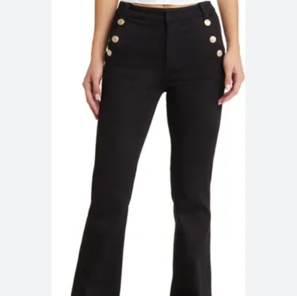 1822 Denim,NWT High Waist Slim Bootcut Sailor Jeans,Black,10/30